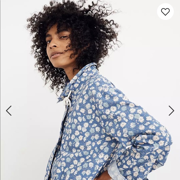 Ruffle-Neck Anorak Raincoat in French Floral - french floral blue moon